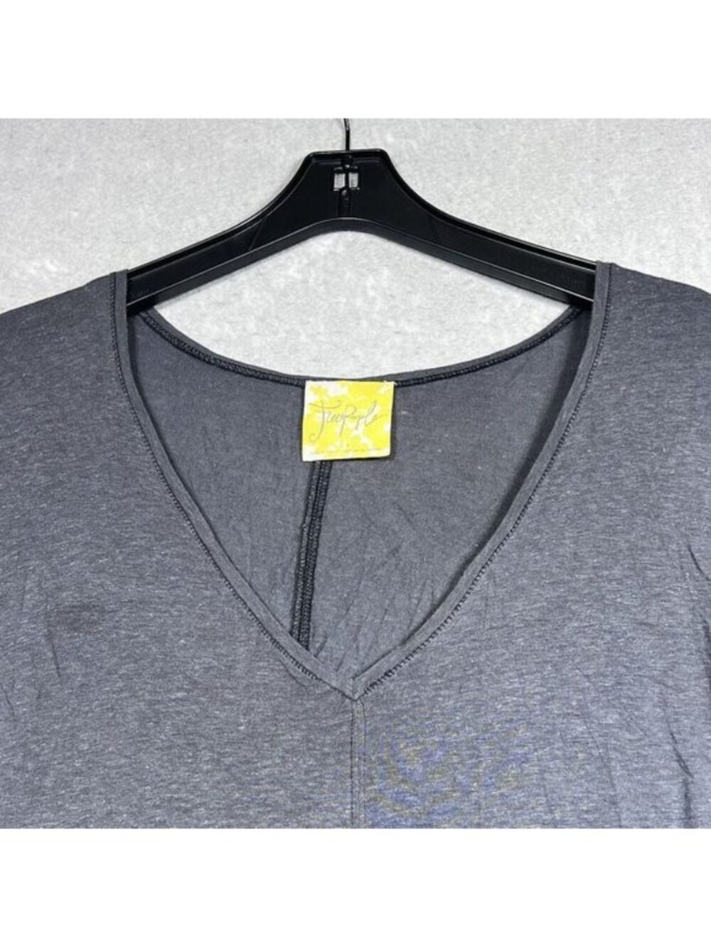 Top Womens Size Small Gray Boho Low Back Top Tunic Long Sleeve - Picture 2 of 12